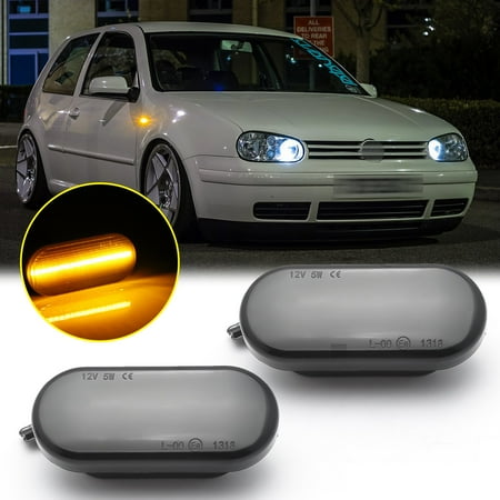 Xotic Tech 2PCS LED Side Indicator Marker Light Kit Turn Signal Sequential Lamp Bulbs Compatible for Volkswagen for VW MK4 GTI R32 Golf Jetta Bora B5 B5.5 Passat New Beetle