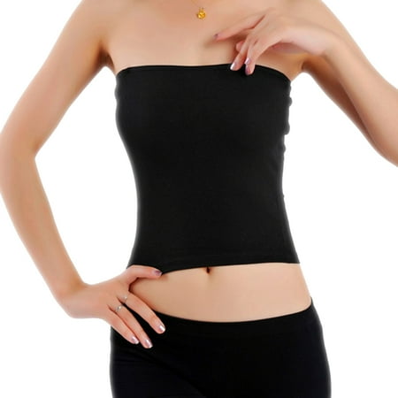 

Women Long Summer Sexy off-Shoulder Tube Crop Tops Strapless Bra Tank Yoga Vest
