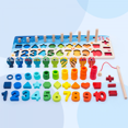 thumbnail image 3 of Jeu de Comptage de Formes, Éducation Préscolaire Blocs d'Empilage Mathématique Apprentissage Bois Mathématiques, Chiffres, Forme, Cueillette, Empilage, Comptage, 3 of 6