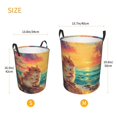 thumbnail image 3 of Balery Island Beach Guinea Pig Cesta de ropa redonda con asas, impermeable, independiente, para ropa, juguetes, dormitorio y familia-Small, 3 of 6