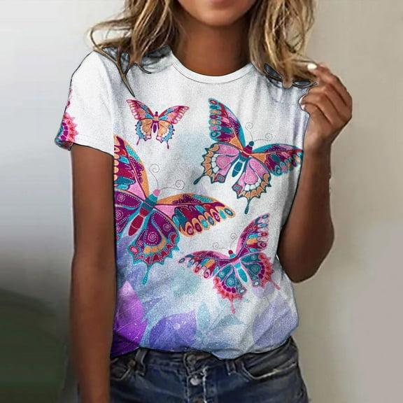 Aayomet Plus Size Tops For Women Women's Oversized T Shirts Graphic Tees Letter Print Casual Summer Tops,W L