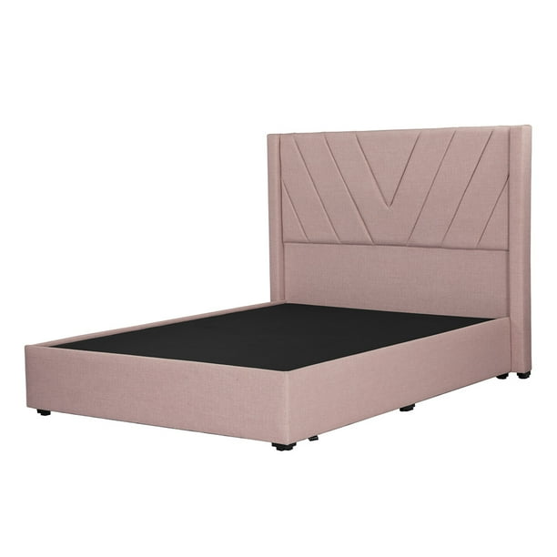 Box Base Cama Queen Size + Cabecera Aurora Rosa