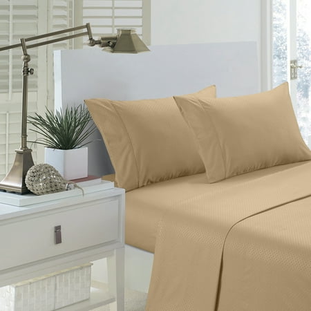 Home Design 1800 Series Luxurious Hotel Stripe Sheet Sets (Twin, Taupe)