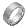 thumbnail image 4 of Forever Facets White Sapphire Tungsten Crosshatch Comfort Fit Wedding Band, Size 8, Male, 4 of 8