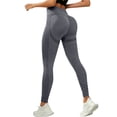 thumbnail image 3 of Womens 2026 3D Compression Leggings High Waist Cellulite Leggings Slimming Tummy Control Workout Yoga Pants Gray L, 3 of 4