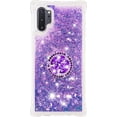 thumbnail image 2 of Glitter Clear Sparkly Bling Case for Samsung Galaxy Note 10+ Plus, Rugged Shockproof Flowing Liquid Floating Cover Women with Ring Holder Case for Samsung Galaxy Note 10 Plus  Purple, 2 of 14