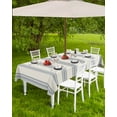 thumbnail image 4 of Fsddascl Blue Striped Outdoor Tablecloth - 60x84 Inch Rectangle Dining Table Cover, Modern Stripes Farmhouse Waterproof Outdoor Table Cloth with Umbrella Hole & Zipper for Picnic/Patio/Party, 4 of 7