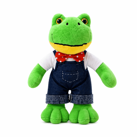 Cute Frog Plush Toy Stuffed Animal Soft Polyester Plush Doll Green Gift Idea Cuddly