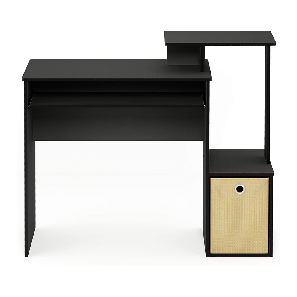 Furinno Econ Multipurpose Home Office Computer Writing Desk with Bin, Black, Keyboard Trays, CPU Storage, Drawer - image 3 of 9