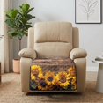 thumbnail image 2 of FOR U DESIGNS Wooden Sunflower Print Recliner Chair Covers Reclining Sofa Seat Cushion Cover Waterproof Anti-Slip Reclining Cushion Cover for Dogs Soft Breathable Recliner Slipcover for Pets Kids, 2 of 6