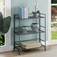 thumbnail image 1 of Xtra Storage Three-Tier Wide Folding Metal Shelf with Textured Gray Metal Frame, 1 of 8