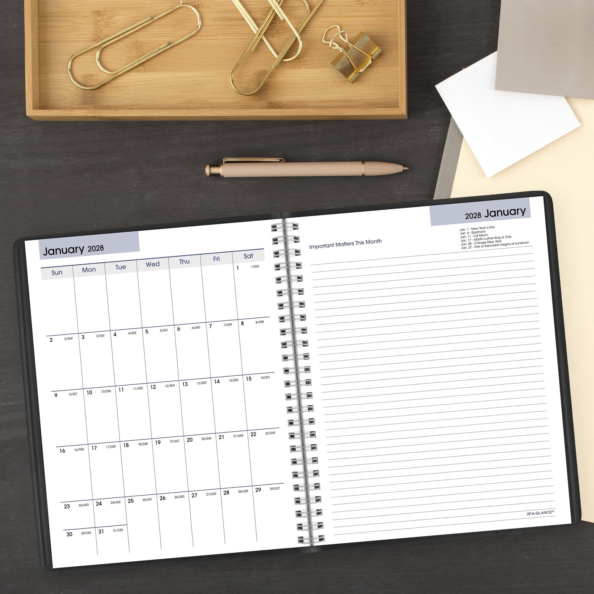AT-A-GLANCE DayMinder Executive 2027 Weekly Monthly Planner with Notes Black
