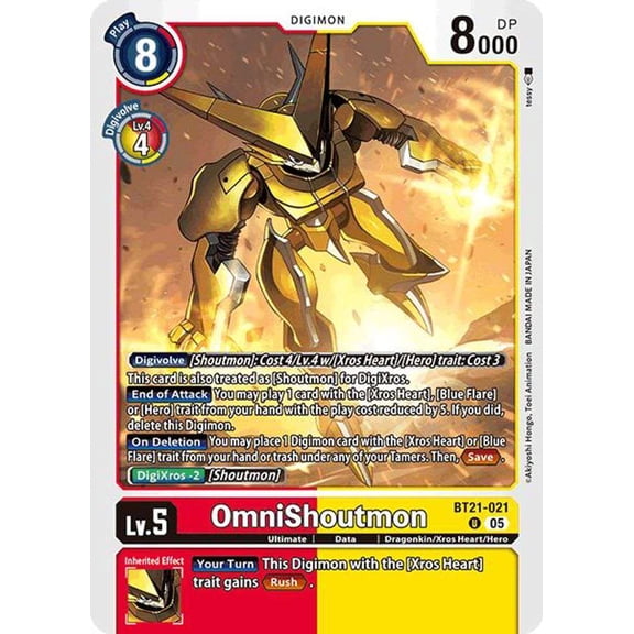 Digimon World Convergence Uncommon OmniShoutmon BT21-021