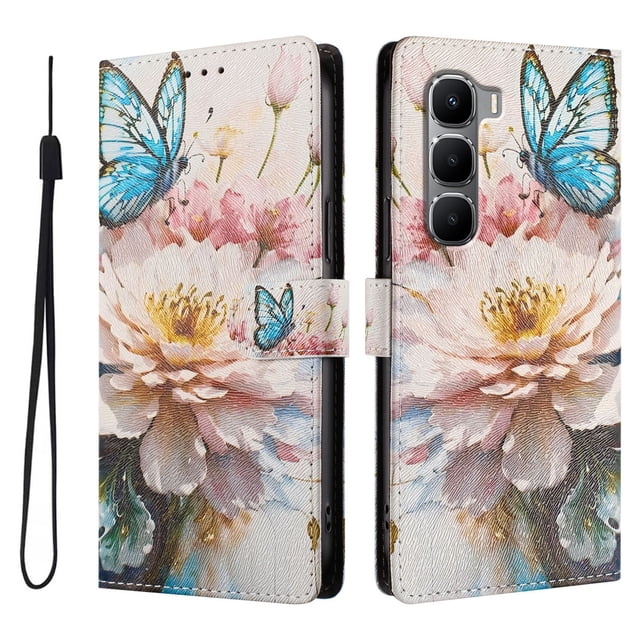 FOXDOCK Funda Tipo Cartera para infinix Hot 60i 4G con Soporte y Correa – Diseño de Patrones Lindos