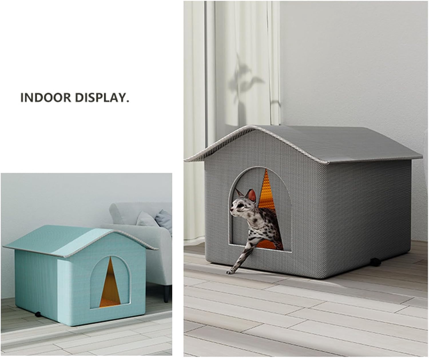 Weatherproof Feral Cat Shelter - Insulated Winter Cat House | Waterproof Enclosed Pet Tent for Multiple Cats, Outdoor Cat House for Porch, Barn, Yard, Heated Pet House for Cold Weather Protection