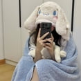 thumbnail image 6 of Cartoon My Melody Kuromi Cinnamoroll Cute Office Nap Blanket Blanket Hooded Poncho Blanket Air Conditioning Blanket Gift, 6 of 18