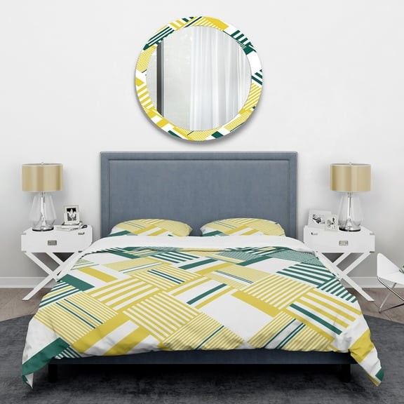 Designart 'Abstract Diagonal Stripe Pattern' Mid-Century Modern Duvet Cover Set