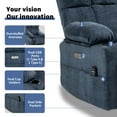 thumbnail image 4 of Yardmaster Reclining Chair with 8-Point Vibration Massage and Lumbar Heating for Big and Tall Elderly People, Large Power Lift Recliner Chair Sofa with Two Cup Holders and USB Charge Port,Blue, 4 of 13