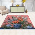 thumbnail image 2 of Yayeee Area Rugs for Living Room 5.2'x4' Non Slip Washable Bedroom Floor Carpet, Orange Vibrant Flowers, 2 of 5