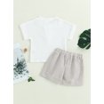 thumbnail image 4 of Caoirhny Toddler Boys 2PCS Shorts Sets Solid Color Short Sleeve Button Tops and Drawstring Shorts Sets, 4 of 9