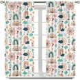 thumbnail image 2 of Kids Boho Rainbow Curtains Boys Girls Bedroom Window Shade Cartoon Fantasy Rainbow Clouds Flowers Printed Living Room Playroom Nursery Rod Pocket Blackout Drapes 42x54in, 2 of 6