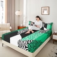 thumbnail image 4 of jejeloiu Chic Leopard Pattern Bed Sheets,Green White Black King Sheets Cheetah Lover 4pcs, 4 of 7
