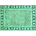 thumbnail image 1 of Ahgly Company Indoor Rectangle Abstract Turquoise Blue Modern Area Rugs, 2' x 5', 1 of 4
