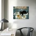 thumbnail image 4 of Orinice  Black Cat Sink Co  Wash Your Paws Canvas Wall Art Cat Cleaning Wall Art Cat Lover Gift Prints Painting Retro Bathroom Animal Wall Arthome Toilet Decor Wall Decor 20''X16'' 16x12in, 4 of 6