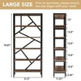 thumbnail image 2 of Spaco 71" Bookshelf, Industrial Etagere Bookcase 6 Shelf Display Rack, Bookshelf for Indoor, Brown, 2 of 4
