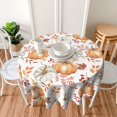 thumbnail image 5 of Fall Tablecloth 60 Inch Round Watercolor Burnt Orange Grey Pumpkin Leaves Table Cloth,Autumn Leaf Thanksgiving Stain Resistance Polyester Indoor Outdoor Table Covers for Kitchen Dining Party, 5 of 6