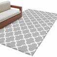 thumbnail image 2 of Area Rug 48×72in, Abstract Geometric Pattern Floor Carpet Living Room Rug, Modern Morocco Gray White Style Non-Slip Welcome Mat Indoor Rugs for Bedroom Dining Room, 2 of 9