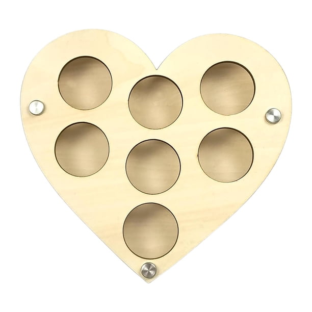 Soporte de estante de exhibición de baile de golf, decoración de madera multifunción organizadora única soporte de pelota de golf para colecciones Corazón 21cmx23cm
