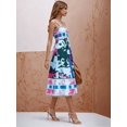 thumbnail image 4 of 26549 white Background With Blue Flowers Womens Printed Maxi Sundress, 4 of 30
