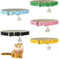 thumbnail image 1 of 5 PièCes Colliers Chat en Cuir,Collier De Chat Anti-Perte avec Bell Boucle RéGlable en MéTal,Animal Colliers, 1 of 5