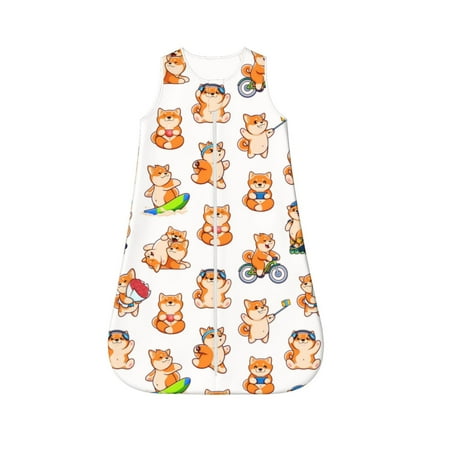 

Cauagu Kawaii Shiba Dog for Infant Wearable Blanket Unisex Girl Boy Swaddle Transition Sack - Newborn Essentials Sleep Clothes-Large