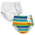 thumbnail image 1 of i play Baby and Toddler Snap Reusable Swim Diaper - White and Stripes- 2 Pack, 1 of 7