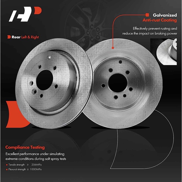 A-Premium Front and Rear Drilled and Slotted Disc Brake Rotors + Ceramic Pads Kit Compatible with Select Land Rover Model - Range Rover Sport 2010-2013, LR4 2010-2016, 12-PC Set, Brake Kits - Canada