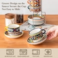 thumbnail image 3 of malacasa Coffee Mug Set, 8oz Porcelain Stackable Espresso Cups with Saucers and Metal Stand, Espresso Mugs Cups Set of 6, Microwave Dishwasher Safe, 3 of 9