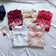 thumbnail image 3 of Silver Embellished Bride Bridesmaid Morning Robe Wedding Makeup Robe Women's Thin Silk Cardigan Robe, 3 of 7