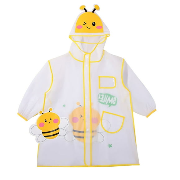 Kid's Boys Girls Raincoat With School Bag And Hood Students Children Cartoon Animals Printing Long Raincoat Rain Cape Toddler Girl Rain