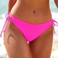 thumbnail image 2 of Jdkau Swim Bottoms for Women Cheeky Bikini Bottoms Side Tie Low Rise Bathing Suit Sexy Solid Bikini Bottom（Hot Pink,L）, 2 of 9