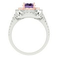 thumbnail image 4 of Clara Pucci 18K White/Rose Gold 1.7825 Simulated Alexandrite Engraveable Engagement Ring + Wedding Band Set, 4 of 7