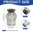 thumbnail image 2 of Uxcell NPT Push to Connect Air Fittings, Male Straight NPT Thread Connector Black 1/4" OD-1/4" NPT 5, 2 of 7