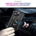 thumbnail image 6 of ELEHOLD Hybrid Rugged Case for iPhone 16 Pro Max Full Body Protection with Metal Magnetic 360° Rotating Ring Holder Kickstand Shockproof Heavy Duty Case for iPhone 16 Pro Max,Black, 6 of 6