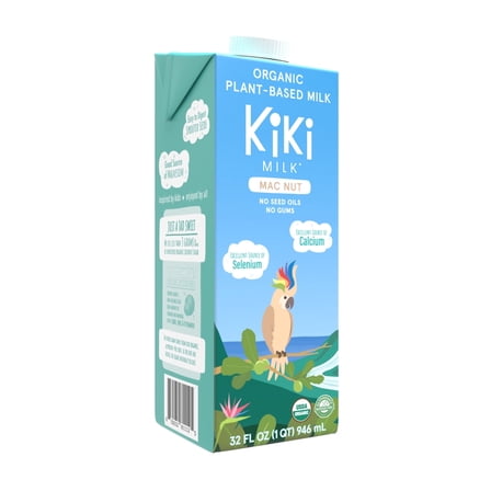 Mac Nut Kiki Milk - Organic - Calcium & Magnesium Source - Gluten Free, Gum Free, GMO Free, Dairy Free, Soy Free, Glyphosate Free - Shelf Stable - (32 oz • pack of 6)
