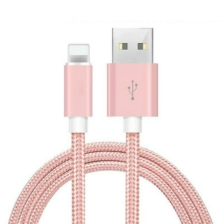 Simyoung iPhone Charging Cord 3FT MFi Certified Fast Charging iPhone Lightning Cable Nylon Braided Compatible with iPhone Xs XR X 8 8 Plus 7 7 Plus 6s Plus 6 Plus 5S SE iPad ( Rose Gold )