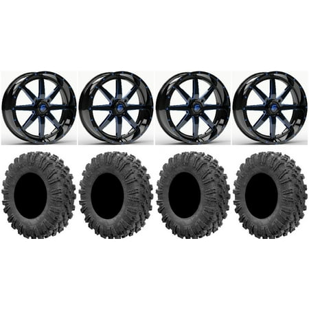 Fuel Maverick Blue 20 Wheels 35 MotoRavage Tires Kawasaki Mule Pro FXT