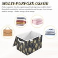 thumbnail image 6 of Yayeee Collapsible Cube Storage Bin with Lid Fabric Closet Decorative Basket with Handles, Peacock Feathers Pattern, 6 of 7