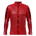 thumbnail image 1 of Chemises pour Hommes Style Boutonné Manches Courtes Robe Extensible Noire pour Affaires Sortie Automne Taille g, 1 of 2