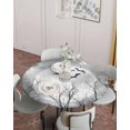 thumbnail image 4 of Round Fitted Tablecloths with Elastic Edge Halloween Full Moon Night Oil-Proof Waterproof Wipeable Table Cover for Kitchen Dining Party Decor Bat Bare Tree Gray Table Clothes,55" - 60", 4 of 7
